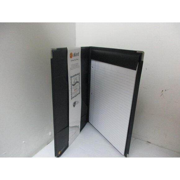 Allant The Graduate Collection Writing Padfolio Black & Tan Faux Leather - Picture 2 of 4